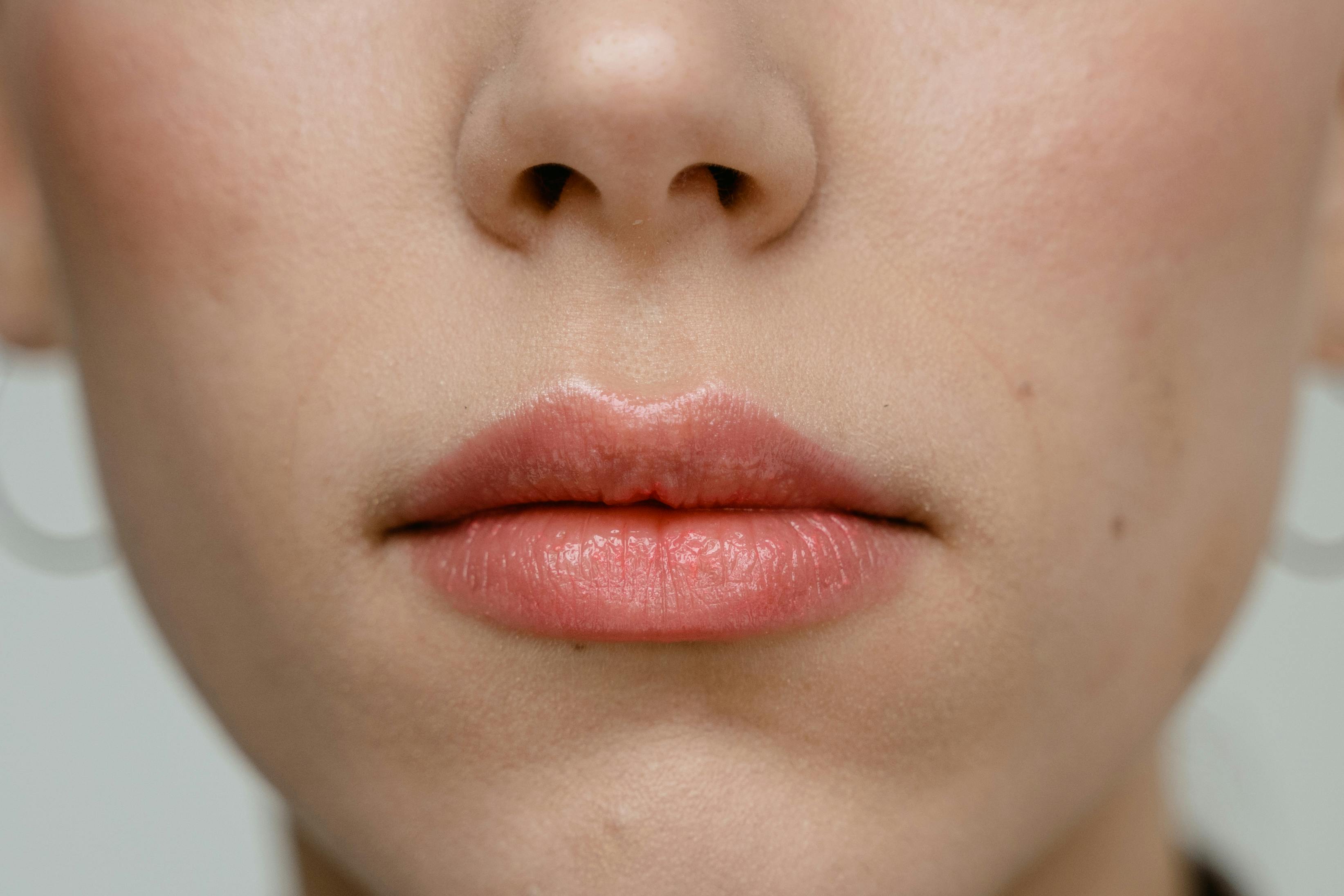 a woman with red lips